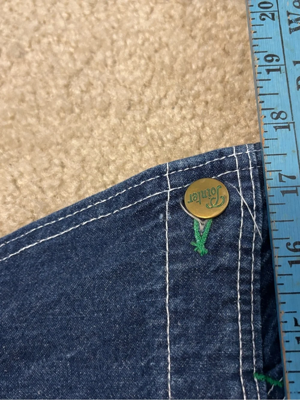 Vintage Pointer Denim Bib Overalls Workwear Made in USA 36x30